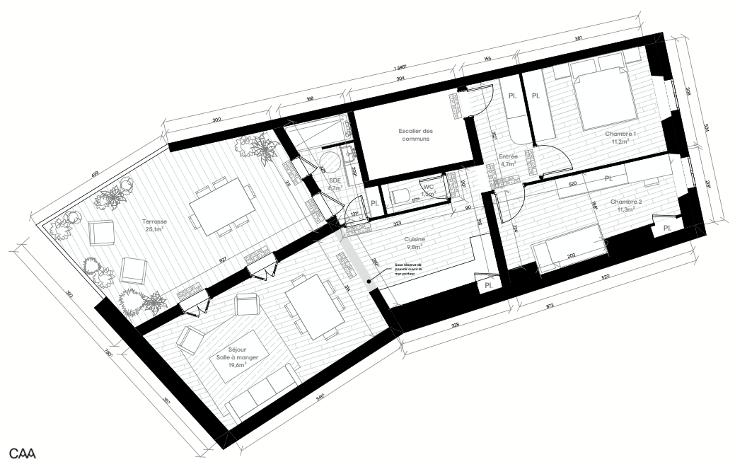 Vente Appartement 62m² 2 Pièces à Bordeaux (33000) - Abec Immobilier